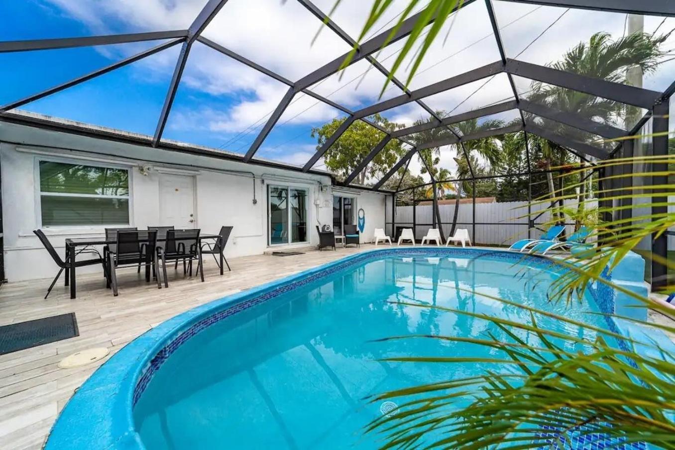 Private Heated Pool Villa In Ftl Near Beach 劳德代尔堡 外观 照片